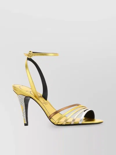 Valentino Garavani Lady Crush Leather Sandals In Yellow