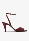 Valentino Dark Red Leather Sandalo Ladycrush In Red