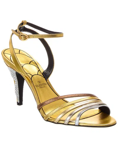 Valentino Garavani Multicolor Leather Ladycrush Sandals In Yellow