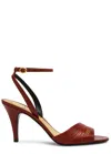 Valentino Dark Red Leather Sandalo Ladycrush In Red