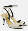 Valentino Ivory Goat Leather Stiletto Sandal With Striped Strap In White