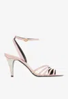 Valentino Ladycrush Leather Ankle-strap Sandals In Pink