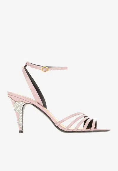 VALENTINO GARAVANI LADYCRUSH 85 PATENT LEATHER SANDALS