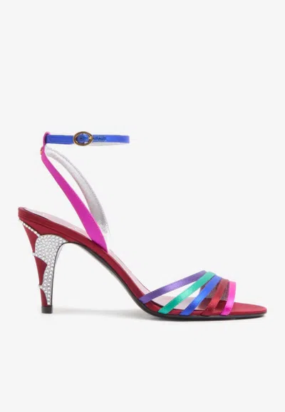 VALENTINO GARAVANI LADYCRUSH 85 SATIN SANDALS