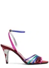 Valentino Ladycrush 85 Satin Sandals In Multicoloured