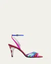 Valentino Ladycrush 85 Satin Sandals In Red