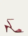 Valentino Garavani Ladycrush Leather Ankle-strap Sandals In Classic Red