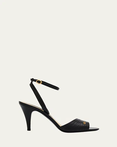 VALENTINO GARAVANI LADYCRUSH LEATHER ANKLE-STRAP SANDALS