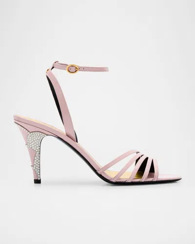 VALENTINO GARAVANI LADYCRUSH LEATHER ANKLE-STRAP SANDALS