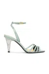 Valentino Ladycrush Leather Ankle-strap Sandals In Morning Dew & Silver Shade