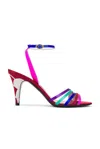 Valentino Ladycrush 85 Satin Sandals In Red