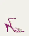 Valentino Ladycrush Strass Flower Ankle-strap Sandals