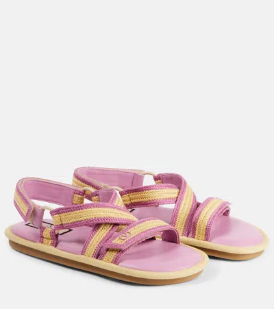 Valentino Garavani Lake Powell Crochet Sandals In Purple