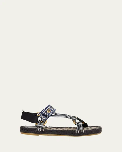 Valentino Garavani Valentino Lake Powell Leather-trim Sandal In Multi