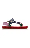 Valentino Garavani Lake Powell Sandal With Grape Embroidery 20mm Woman Multicolour 42 In Red