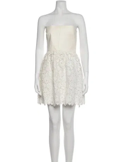 Pre-owned Valentino Lamb Leather Mini Dress In Neutral