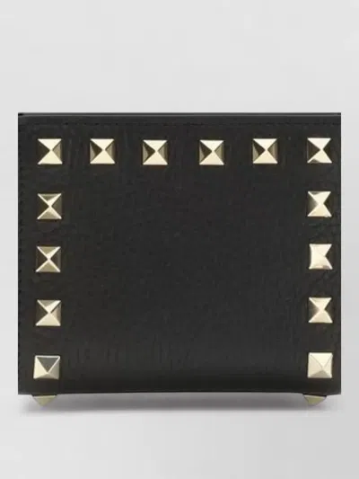 Valentino Garavani Lamb Ovis Aries Studded Clutch Wallet In Black