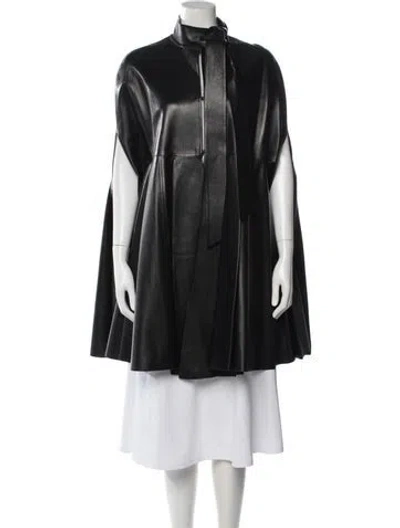 Pre-owned Valentino Lambskin Cape W/ Tags In Black
