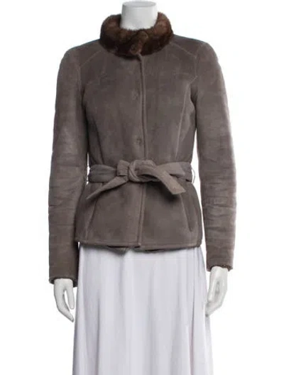 Pre-owned Valentino Lambskin Jacket In Gray