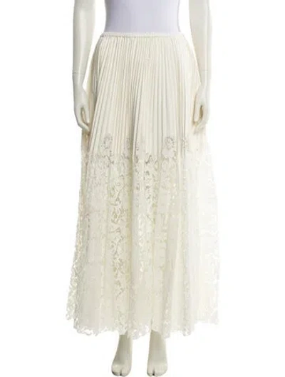 Pre-owned Valentino Lambskin Midi Length Skirt W/ Tags In Neutral