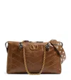 Valentino Garavani  Garavani Panthea Shoulder Bag In Nappa Leather With Chevron Pattern Wom In Brown