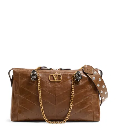 VALENTINO GARAVANI LAMBSKIN PANTHEA TOTE BAG