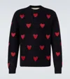 Valentino Wool And Mohair Sweater With Lurex Hearts In Black