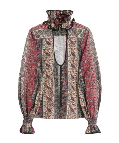 VALENTINO VALENTINO	VOYAGE IMAGINAIRE-PRINTED RUFFLED SHIRT