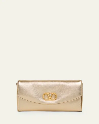Valentino Garavani Laminated Leather Bag In Gold
