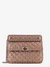 Valentino Laminated Leather Rockstud Spike Crossbody Bag In Pink