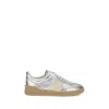 Valentino Village High-top Sneakers With Unique Leather Imperfections In Silver