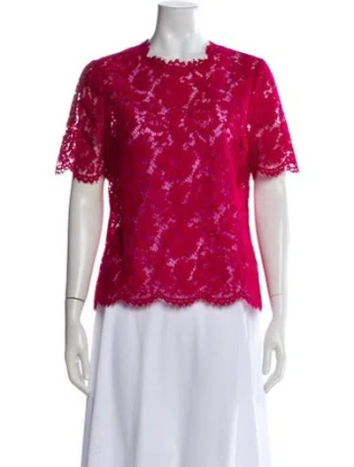 Pre-owned Valentino L'amour Lace Pattern Blouse In Pink