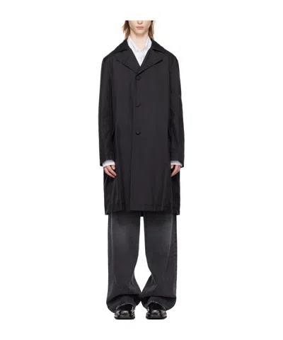 Valentino Lapel Coat With Missing Corners In Black