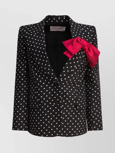 VALENTINO LAPEL DOTTED JACKETS BOW DETAIL