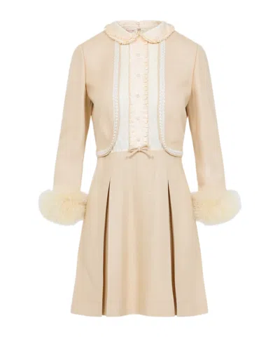 VALENTINO LAPEL LONG SLEEVE DRESS