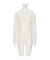 Valentino Lapel Long-sleeved Shirt In White