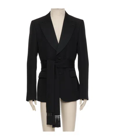 Valentino Lapel Long-sleeved Suit Jacket In Black