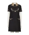 Valentino Lapel Short Sleeve Dress In Black