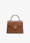 Valentino 9 To 5 Flap Leather Top-handle Bag In Brown