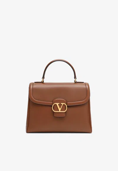 Valentino Garavani Large 9to5 Leather Shoulder Bag In Brown