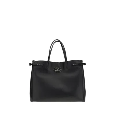 Valentino Garavani Antibes Large Napa Leather Tote Bag In Nero