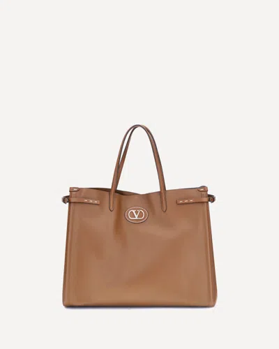Valentino Garavani Large Antibes Tote Bag In Brown
