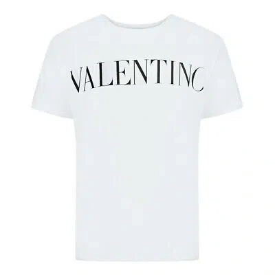 Pre-owned Valentino Large Branded Logo White T-shirt