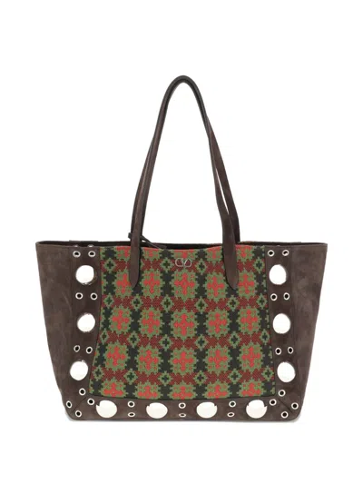 Valentino Garavani Embroidered Nellcote Tote Bag In Multicolor