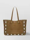 Valentino Large Nellcote Tote Bag Havana Suede In Brown
