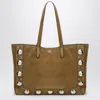 Valentino Garavani Large Nellcôte Tote Bag In Havana Suede Men In Beige