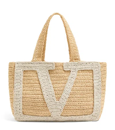 Valentino Garavani Large Raffia Viva Superstar Crochet Tote Bag