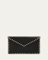 Valentino Dnu Inv  Rockstud Grainy Leather Pouch In Black
