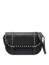 Valentino Large Rockstud Messenger Bag With Adaptable Strap In Negro