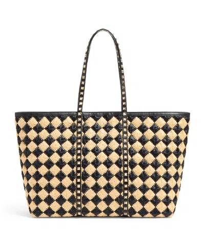 Valentino Garavani Large Rockstud Tote Bag In Beige